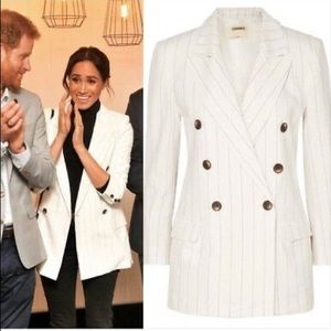 L’AGENCE BREA DOUBLE BREASTED LINEN-BLEND BLAZER 4